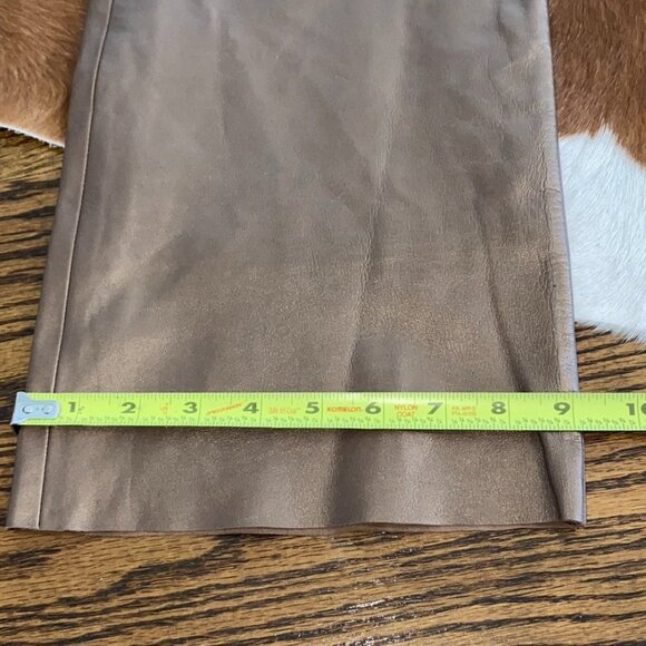 CACHE Metallic Copper Bronze Brown Leather Pants Size 10 Y2K Festival - Picture 12 of 12